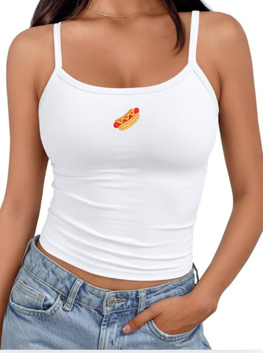 Hot Dog White Tank