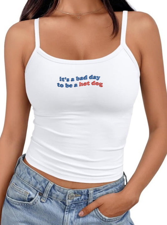 ‘bad day to be a hot dog’ White Tank