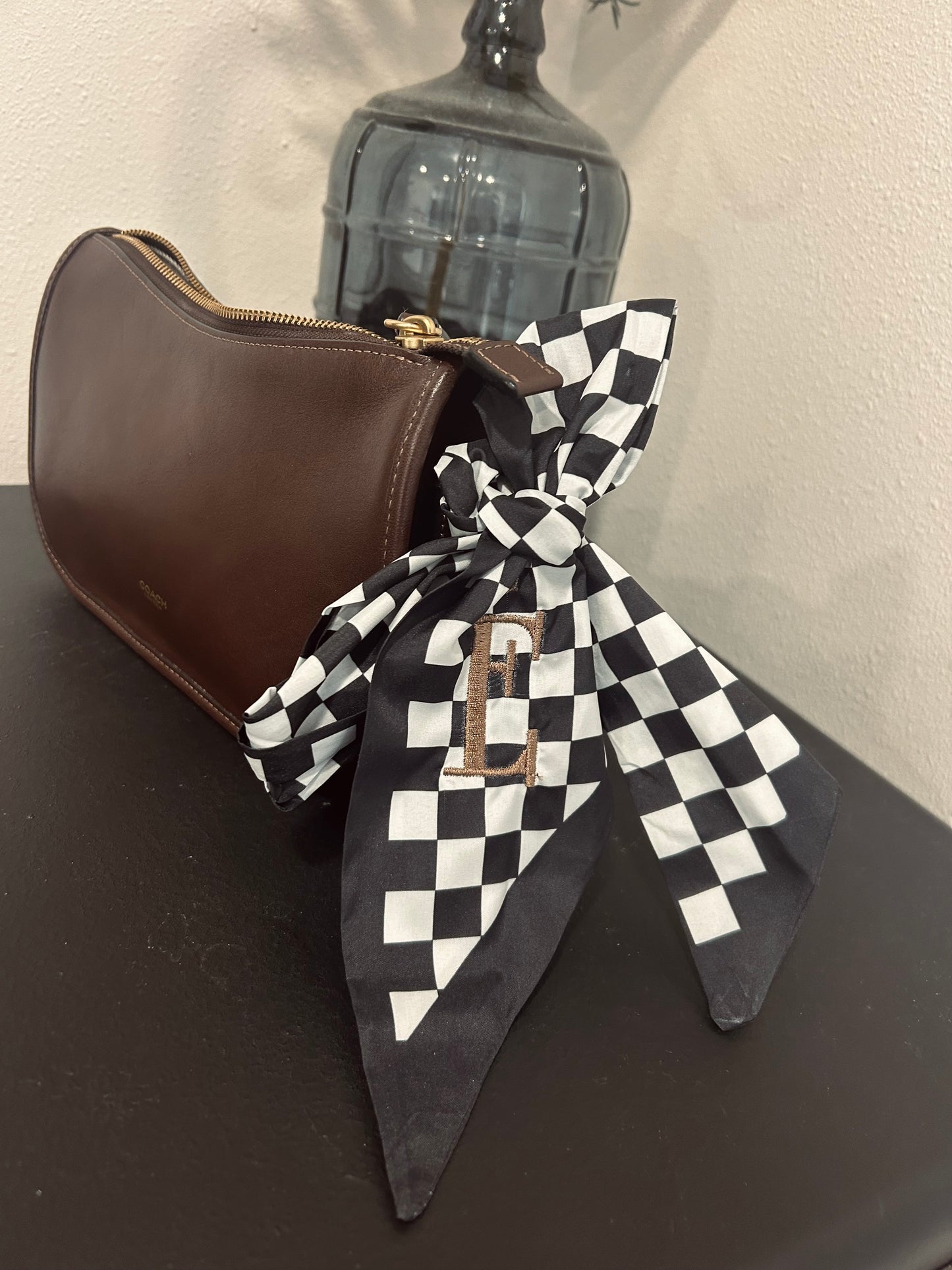 Checkered Initial Bag Rag