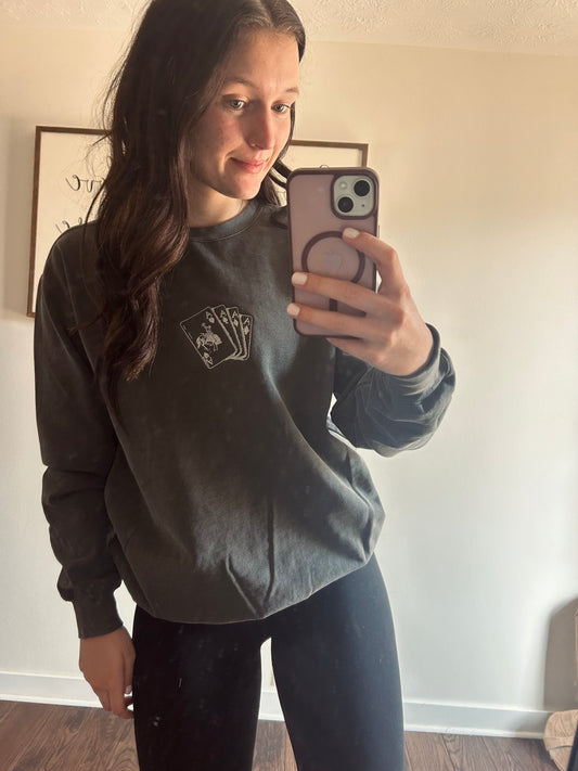 Ace Up Cowboy Crewneck